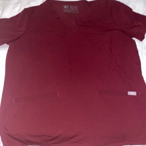 FIGS Burgundy Casma Scrub Top